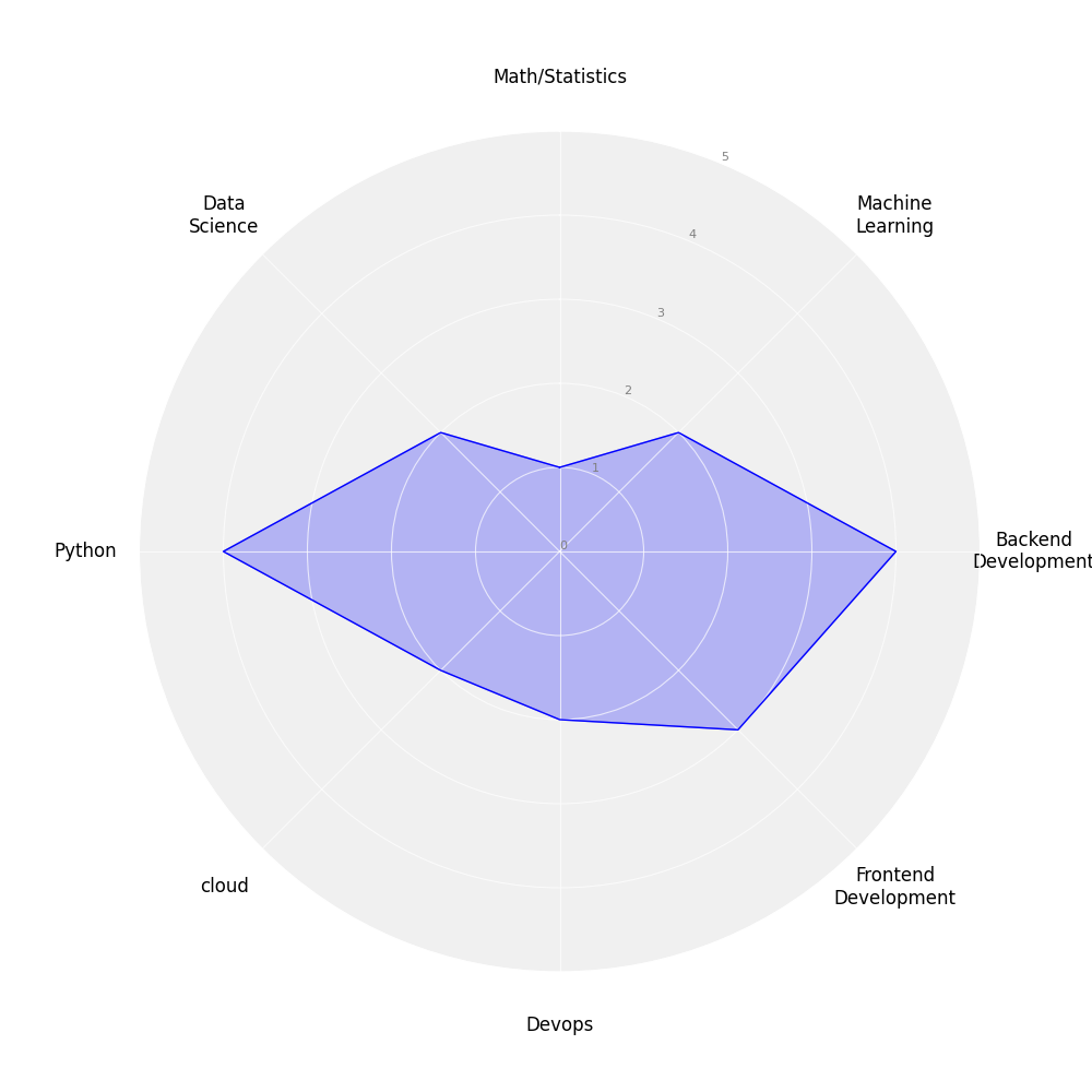 Skills radar chart